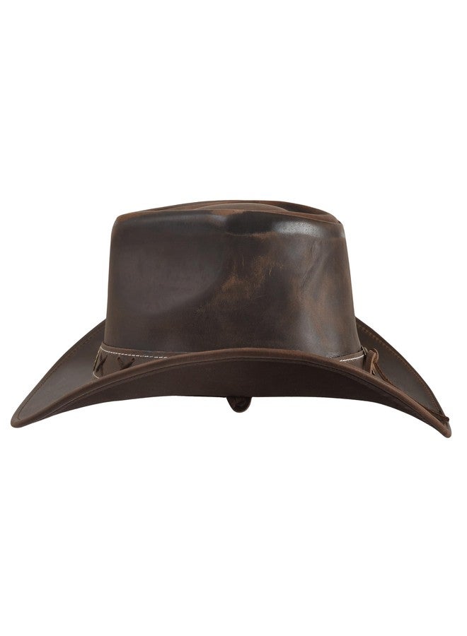 Strength Zones Leather Cowboy hat for Men & Women Durable Handcrafted Lightweight Shapeable Western Hats for Men Block Brown (US, Alpha, Medium, Block Brown) - Image 4